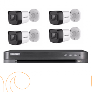 عدد 4 كاميرات 8 ميجـا - داخلية او خارجية مع جهاز تسجيل 4 قنوات (HD)