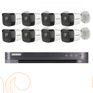 عدد 8 كاميرات 8 ميجـا - داخلية او خارجية مع جهاز تسجيل 8 قنوات (4k) شامل التركيب