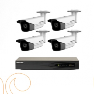 مجموعة كاميرات شبكية 8 ميجـا IP - مع جهاز تسجيل 4 قنوات - هيكفيجن