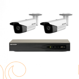 عدد 2 كاميرات شبكية 8 ميجـا IP - خارجية 60 متر مع جهاز تسجيل 4 قنوات - هيكفيجن