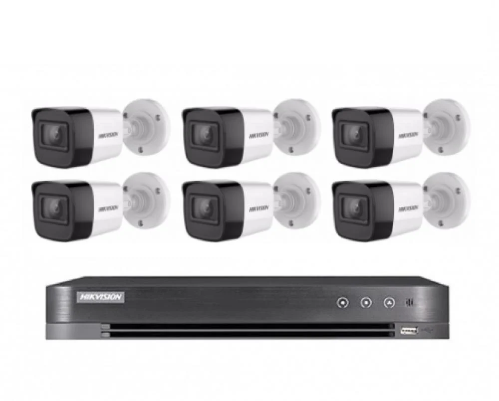 عدد 6 كاميرات 8 ميجـا - داخلية او خارجية مع جهاز تسجيل 8 قنوات (HD)