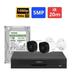 2 كاميرا خارجيه 5 ميقا بكسل داهوا شامل التركيب