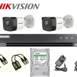 باقة 2 كاميرا مراقبة هيكفيجن 8ميجا بكسل شامل التركيب