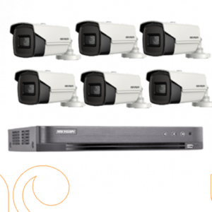 عدد 6 كاميرات 8 ميجـا - خارجية رؤية ليلية 60 متر مع جهاز تسجيل 8 قنوات (HD)